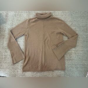 Sofia Cashmere split sleeve turtleneck sweater